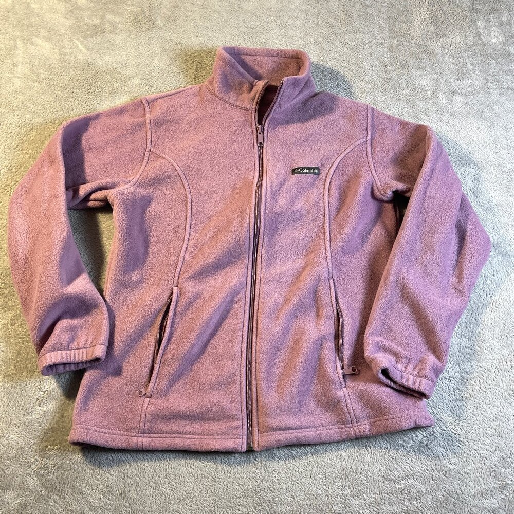 Columbia Benton Springs Fleece Full-Zip Jacket L Pink Cozy Winter Cold Comfort